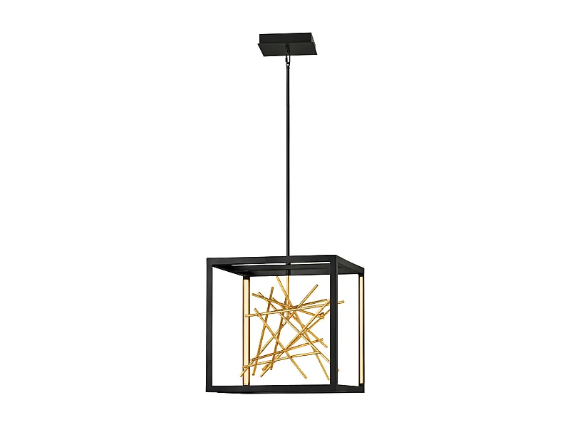 Elstead Hinkley Styx Integrierte LED-Pendel-Deckenleuchte Schwarz & Vergoldetes Gold, 3000K