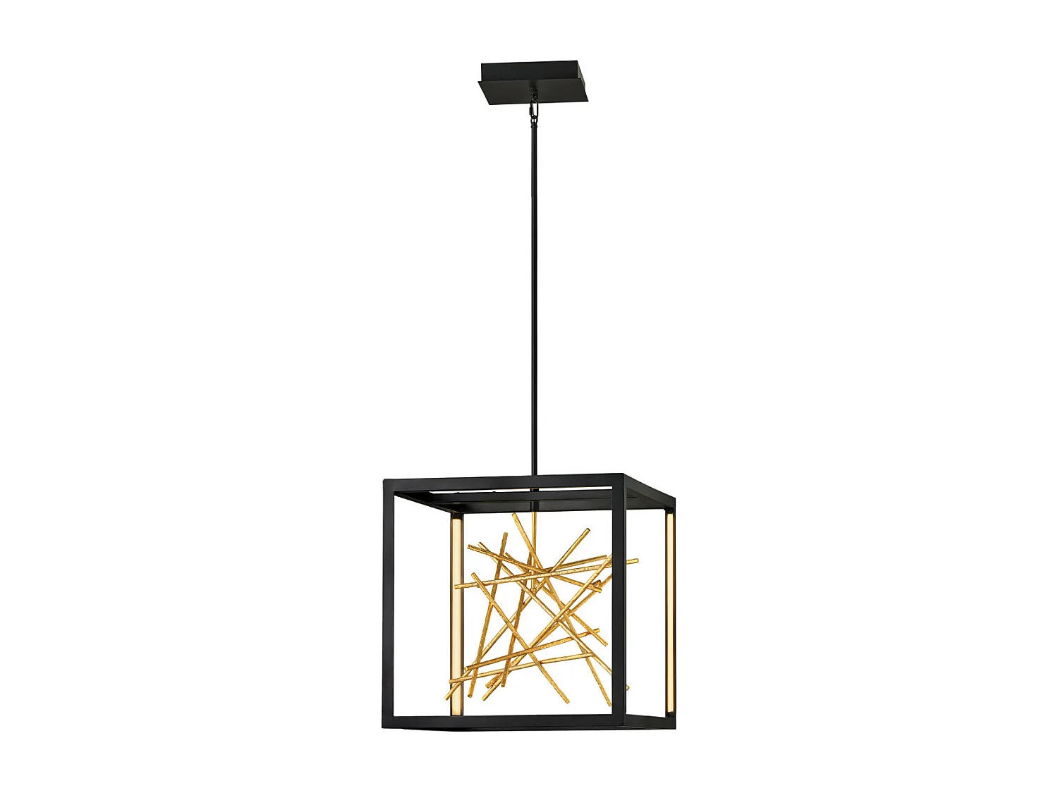 Elstead Hinkley Styx Integrierte LED-Pendel-Deckenleuchte Schwarz & Vergoldetes Gold, 3000K