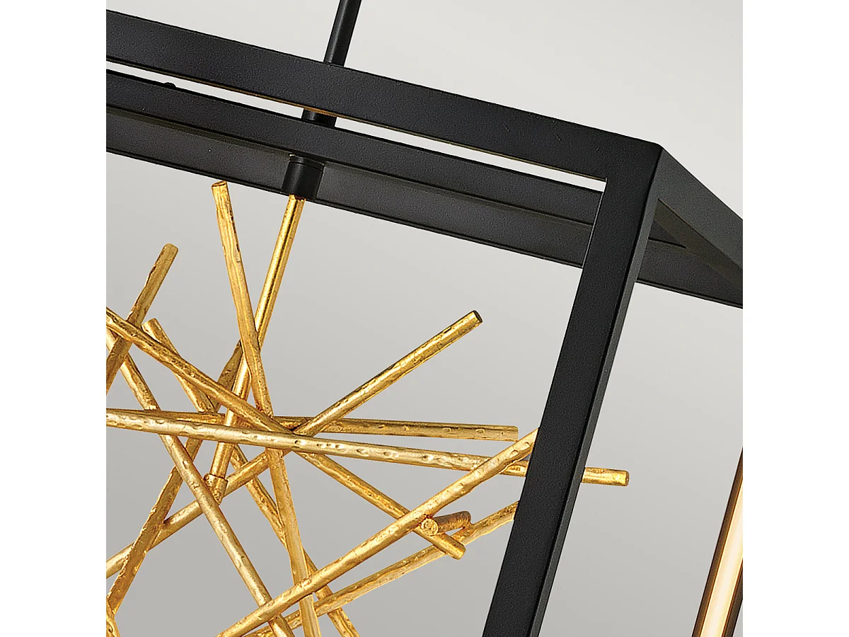 Elstead Hinkley Styx Integrierte LED-Pendel-Deckenleuchte Schwarz & Vergoldetes Gold, 3000K