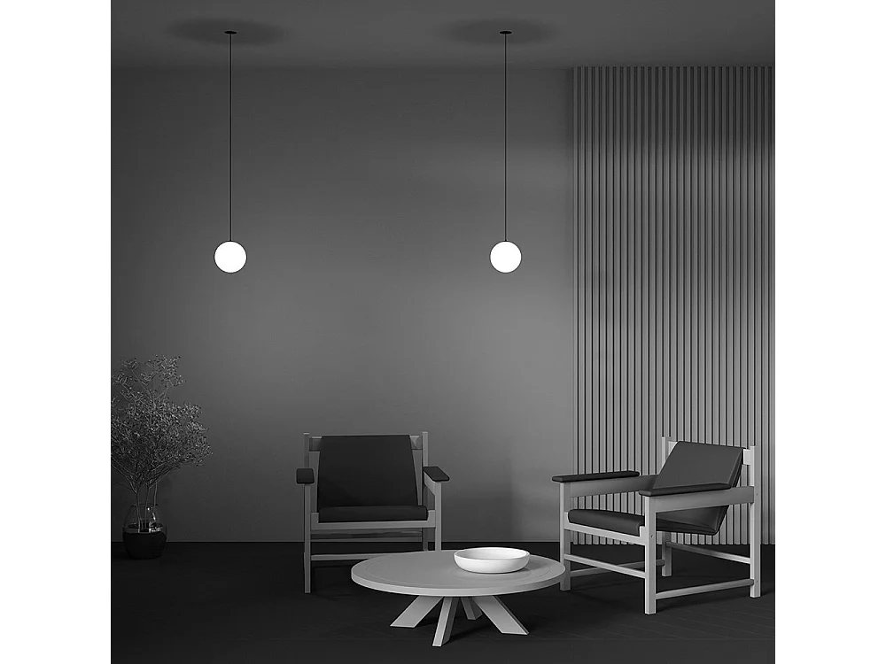 Lampadario A Sospensione Moderno Luna Alluminio Nero Luce Led Integrato 5W