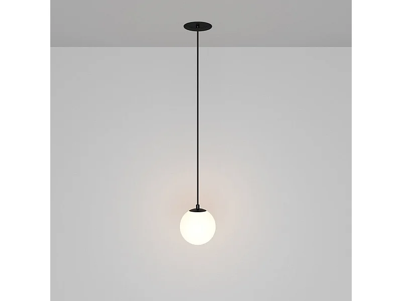Lampadario A Sospensione Moderno Luna Alluminio Nero Luce Led Integrato 5W