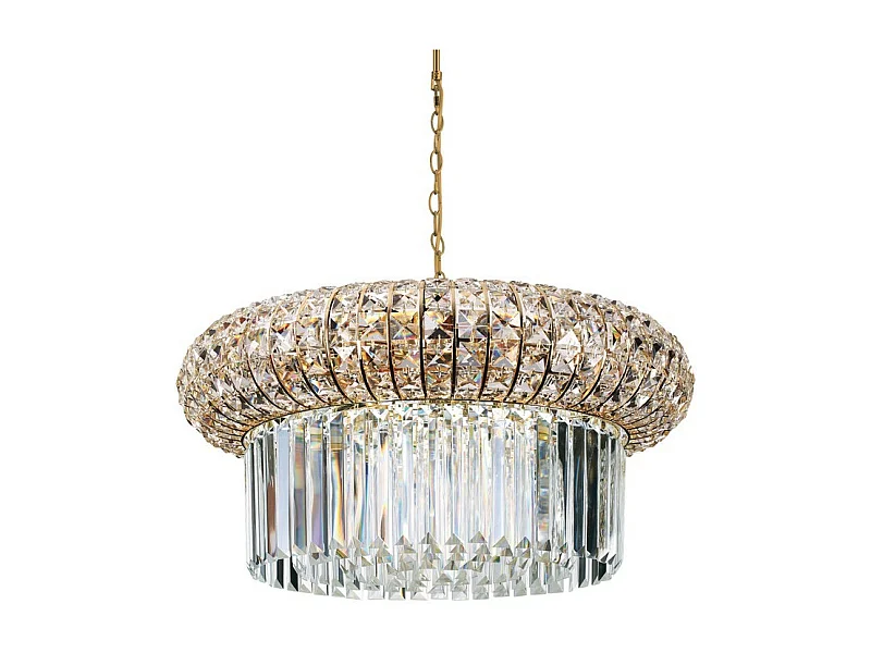 Ideal Lux NABUCCO - Innen Kristall Deckenpendelleuchte 12 Lichter Gold, E14