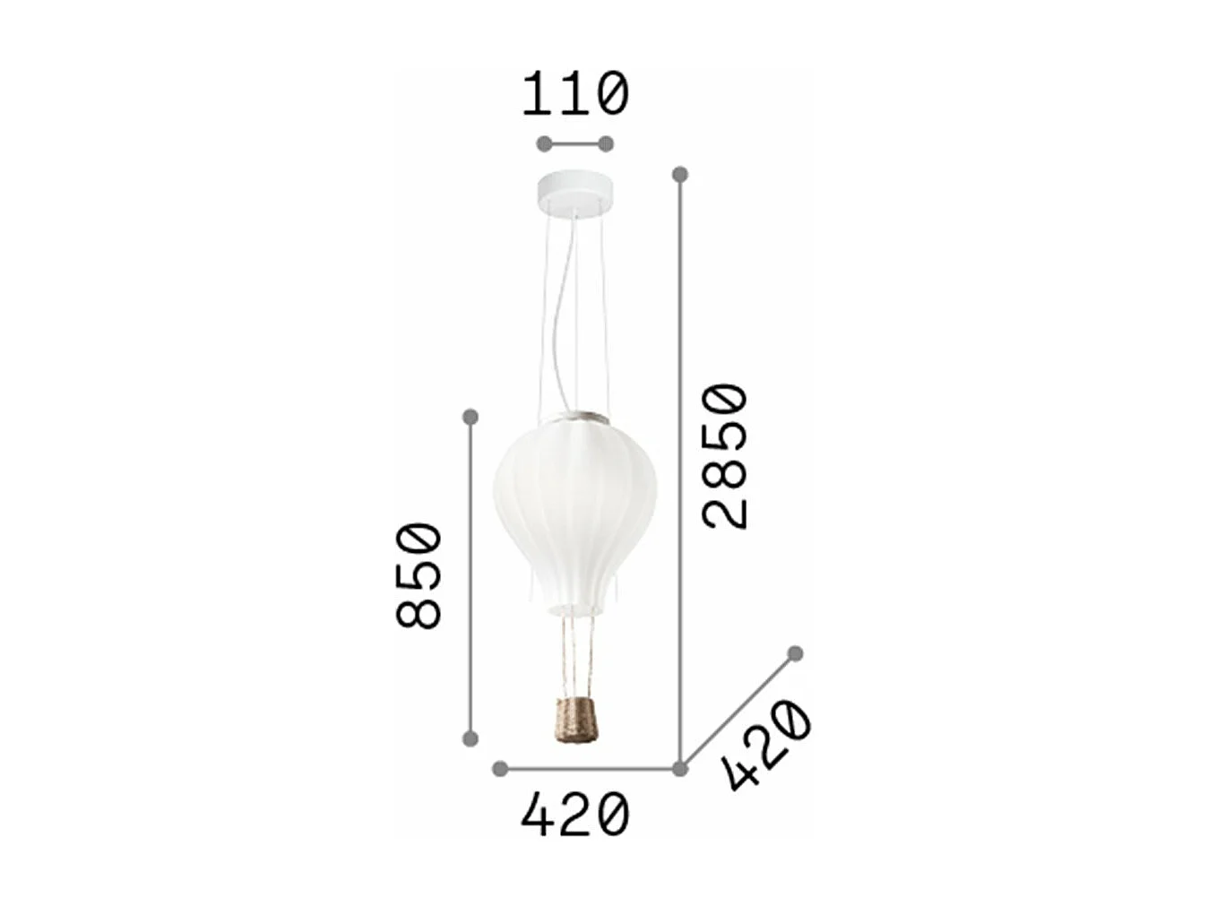 Suspension Ballon d'Air Décoratif Blanc, E27