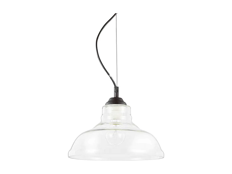 Ideal Lux Bistro' - Lampadario a soffitto a 1 luce a cupola in vetro soffiato trasparente nero, E27
