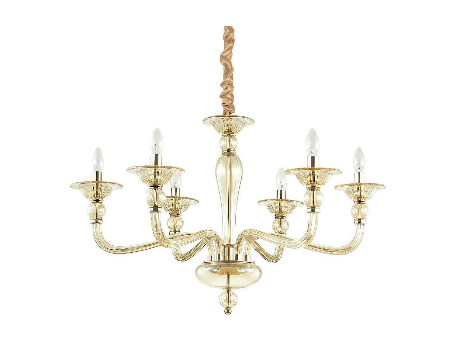 Ideal Lux Danieli - Lampadario a 6 luci Ambra, E14