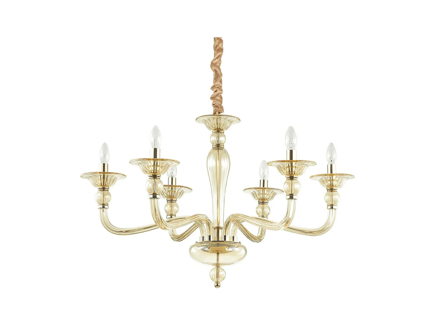 Ideal Lux Danieli - Lampadario a 6 luci Ambra, E14
