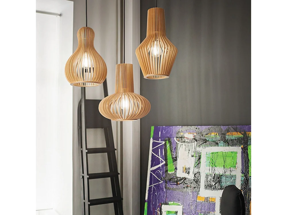 Ideal Lux Citrus Suspension à 1 lumière en bois, E27