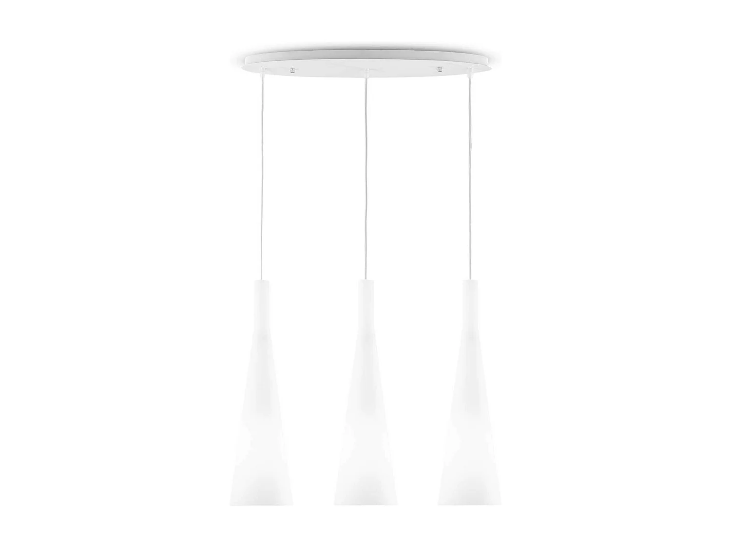 Ideal Lux Milk - Lampada a sospensione a soffitto a 3 luci bianca, E27