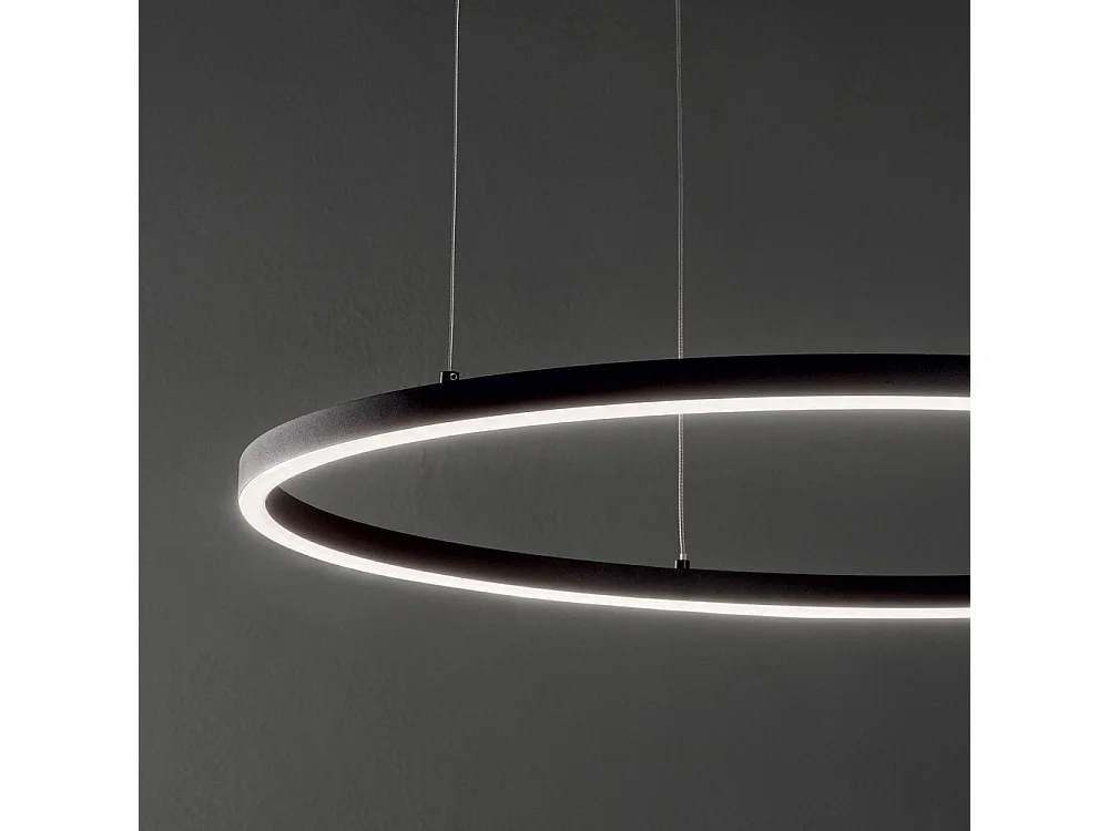 Ideal Lux ORACLE - Lámpara colgante de techo circular LED integrada 1 luz negra 3000K