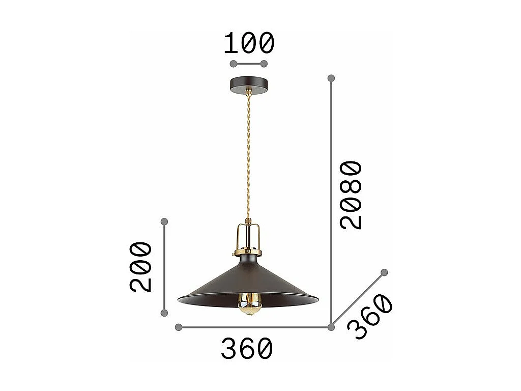 Ideal Lux ERIS-4 - Deckenleuchte für Innenkuppeln 1 Hellschwarz, E27