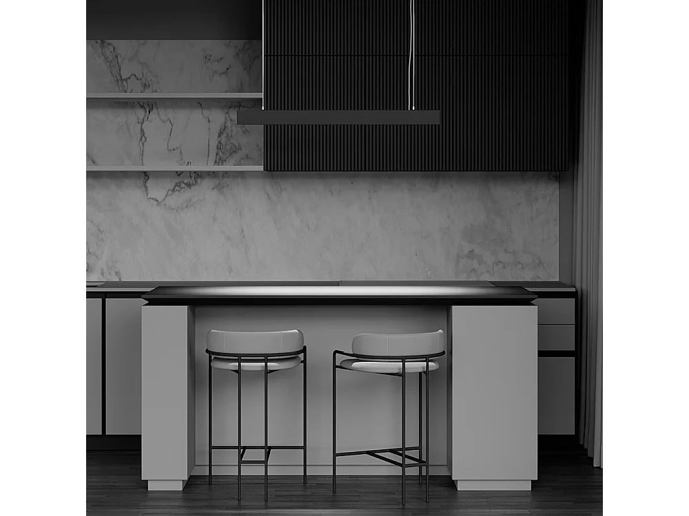 Lampadario A Sospensione Moderno Points Alluminio Nero Luce Led Integrato 40W