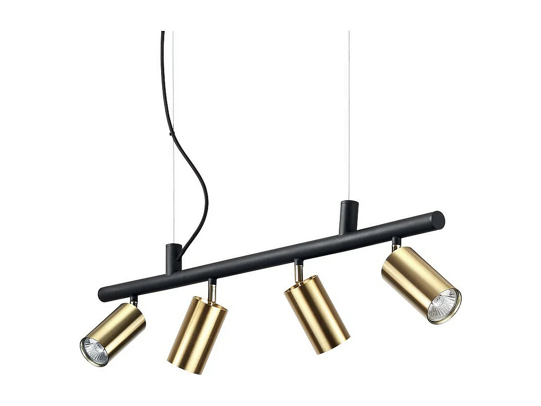 Ideal Lux DYNAMITE - Lampada da Soffitto e Faretto da Interno 4 Luci Ottone Satinato, GU10