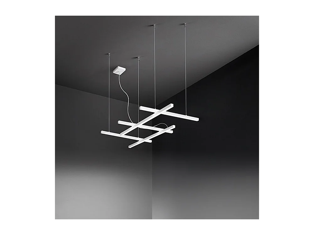 Lampadario Moderno Net Bianco Led Piccolo
