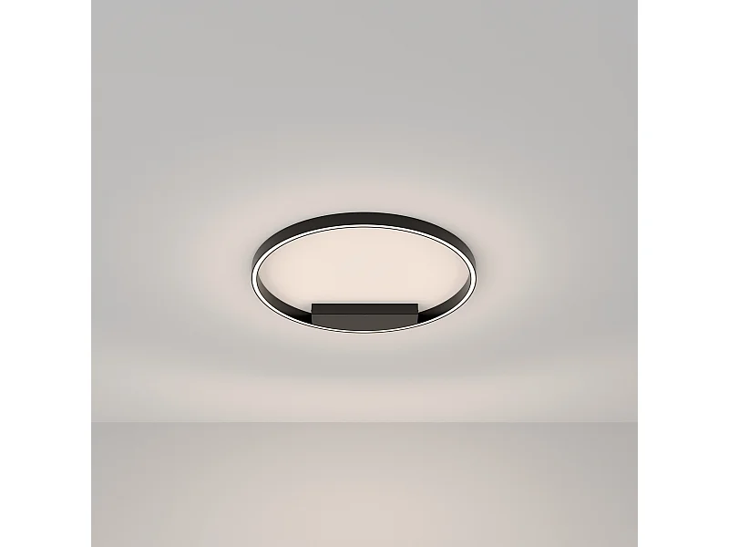 Maytoni Rim Modernes integriertes LED-Halbunterputzlicht Schwarz, 60 cm, 4000 K