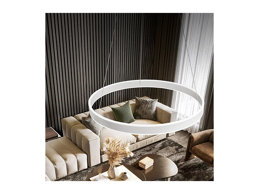 Lampadario In Metallo Moderno Kirko Bianco Led Grande