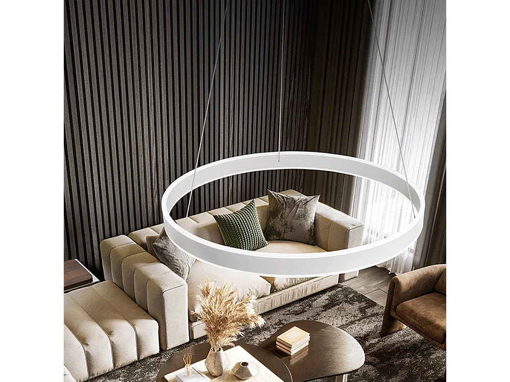 Sospensione Moderna Kirko Metallo Bianco Led 80W 3000K