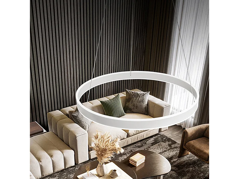 Sospensione Moderna Kirko Metallo Bianco Led 80W 3000K