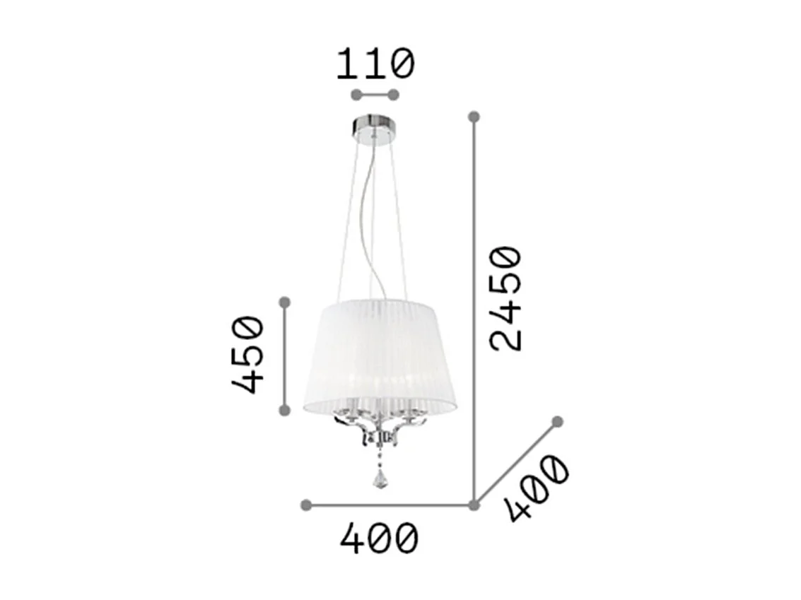 Ideal Lux Pegaso - Lámpara colgante de techo con 3 brazos y 3 luces de latón satinado