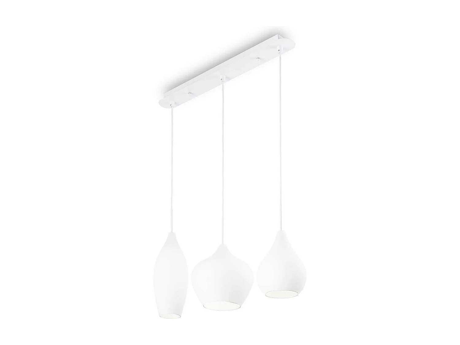 Ideal Lux Soft - Lámpara colgante de techo de 3 luces blanca, E14