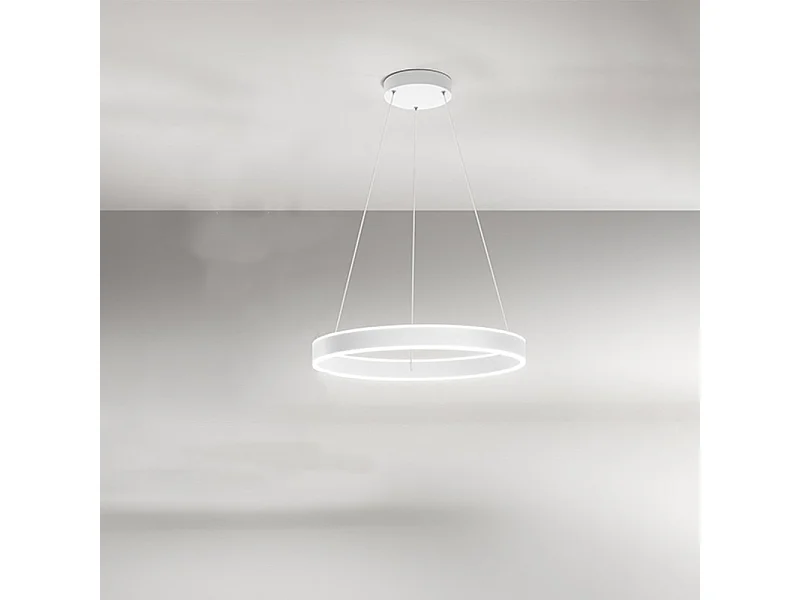 Sospensione Moderna Kirko Metallo Bianco Led 48W 3000K