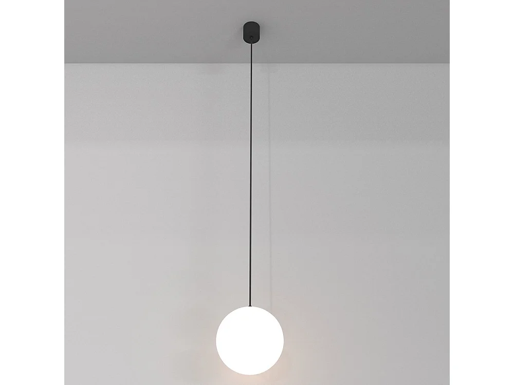 Lampadario A Sospensione Moderno Luna Alluminio Nero Luce Led Integrato 5W Ip20