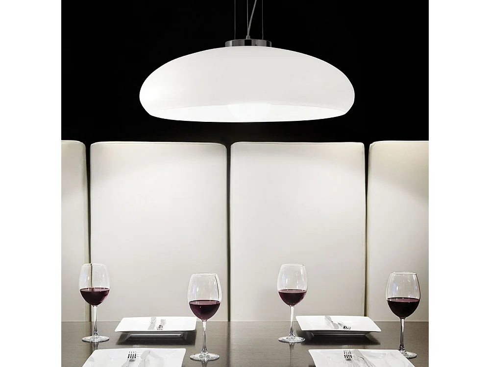 Ideal Lux Aria Luminaire suspendu à 1 ampoule, petit dôme, blanc, E27