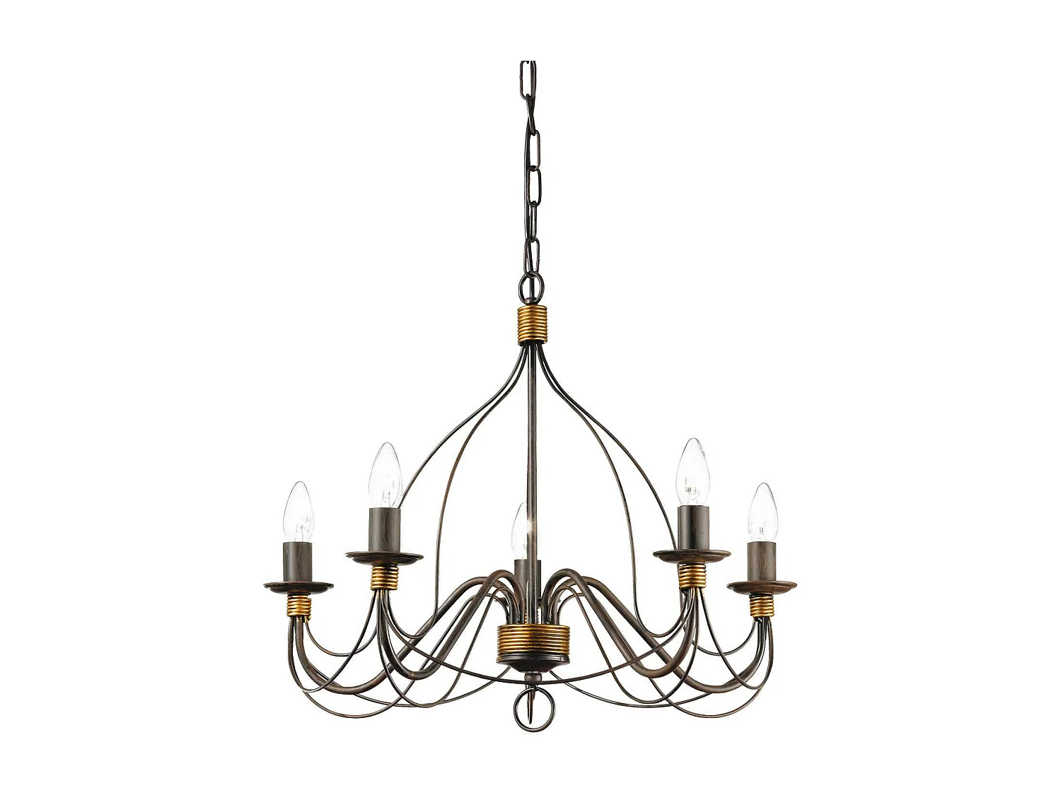 Ideal Lux Corte - 5 licht Kronleuchter Rust Brown Finish, E14