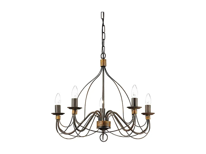 Ideal Lux Corte - 5 licht Kronleuchter Rust Brown Finish, E14