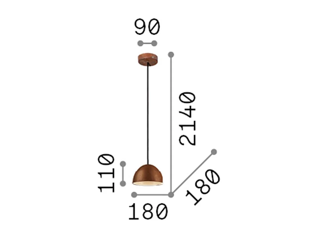 Hanging lamp folk sp1 / brown / 18 cm