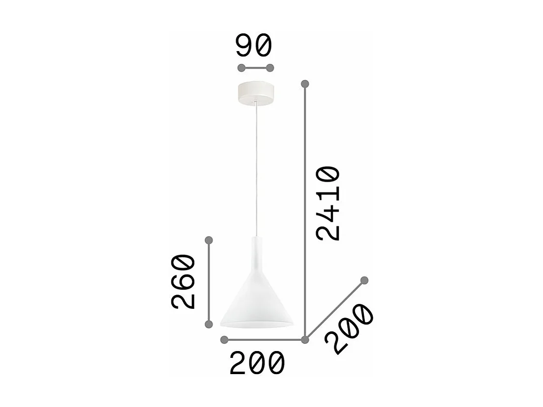Ideal Lux Cocktail - Lámpara colgante de techo tipo cúpula pequeña con 1 luz blanca, E14
