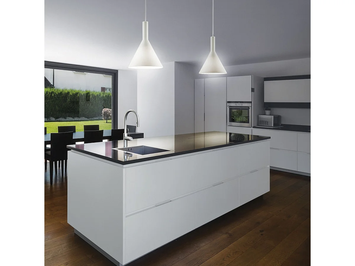 Ideal Lux Cocktail - Lámpara colgante de techo tipo cúpula pequeña con 1 luz blanca, E14