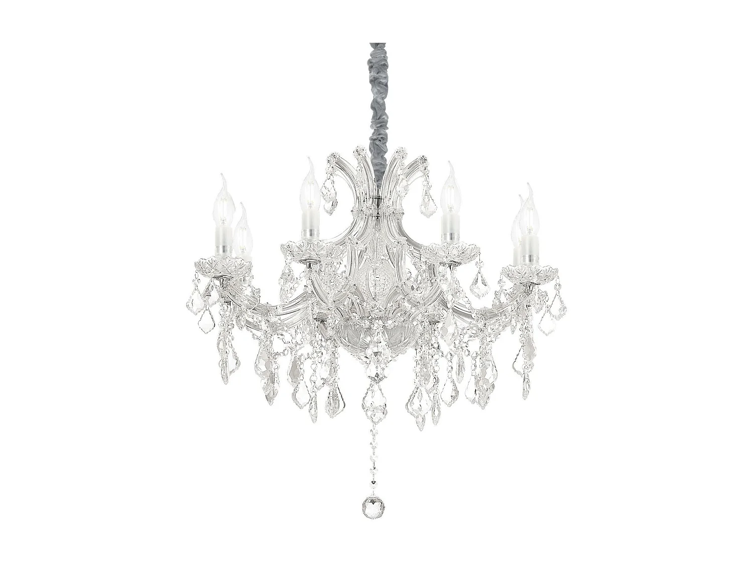 Ideal Lux Napoleon - Lampada a sospensione a 8 luci cromata