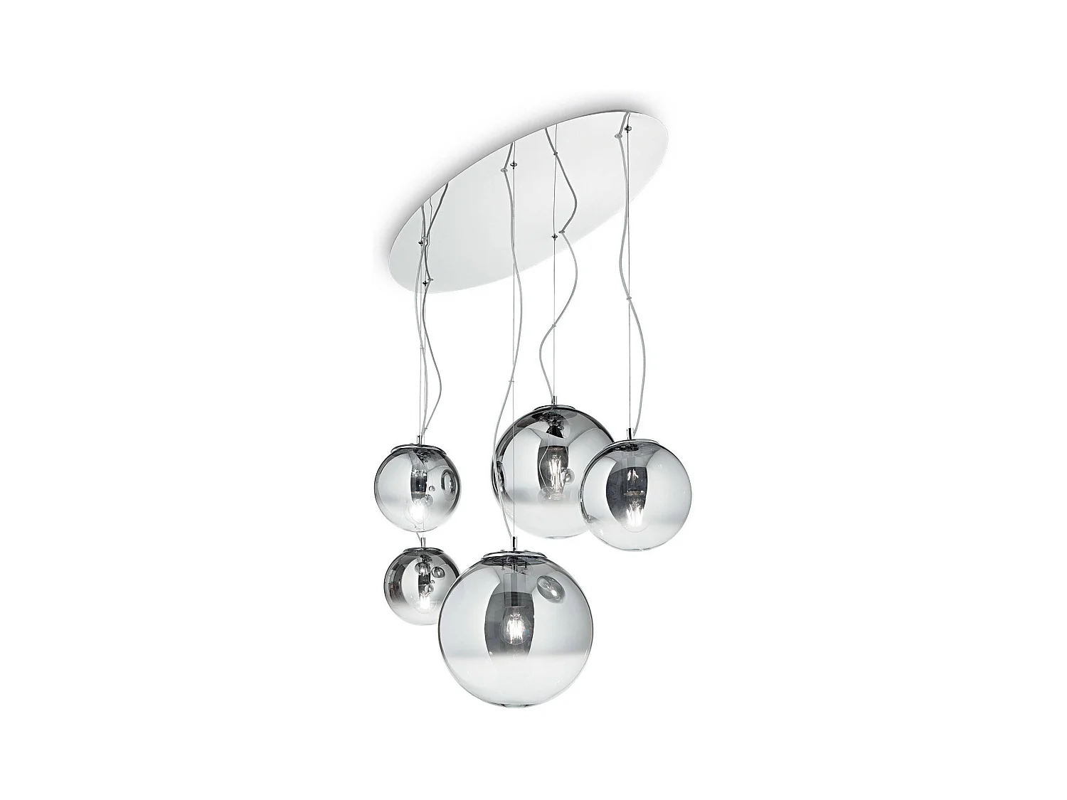Ideal Lux Mapa Abat-jour chromé à 5 ampoules au plafond