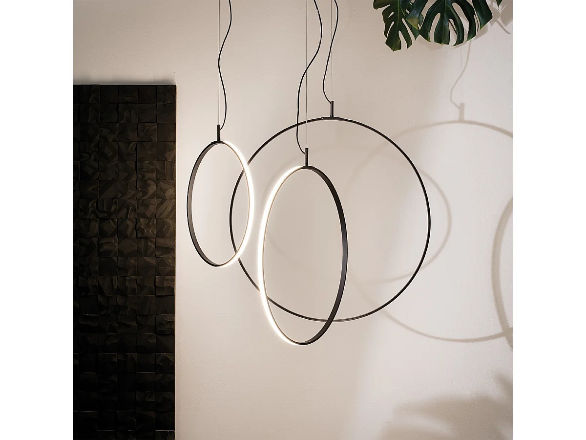 Ideal Lux CIRCUS Lámpara de Techo Colgante LED Integrada 44cm Negra, 3000K