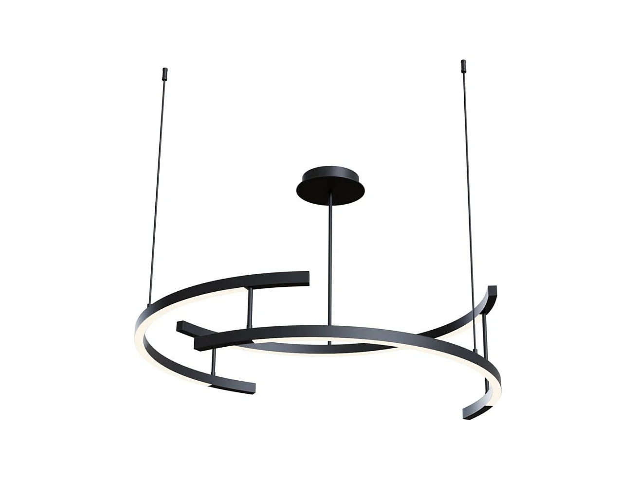 Maytoni Line Plafonnier suspendu moderne intégré noir, 4000K