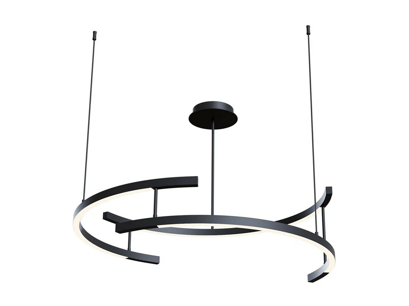 Maytoni Line Moderne integrierte Pendel-Deckenleuchte Schwarz, 4000K