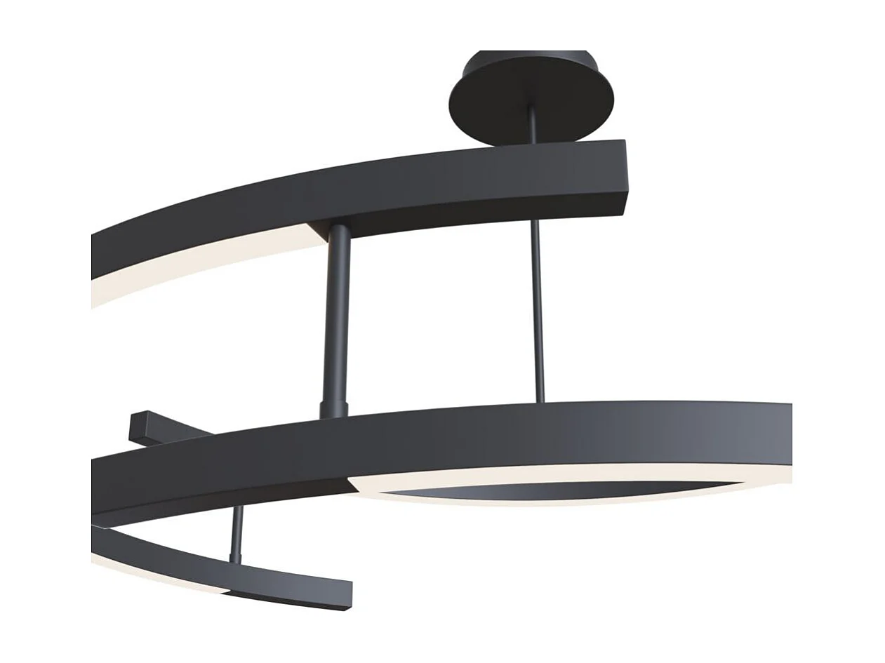 Maytoni Line Moderne integrierte Pendel-Deckenleuchte Schwarz, 4000K