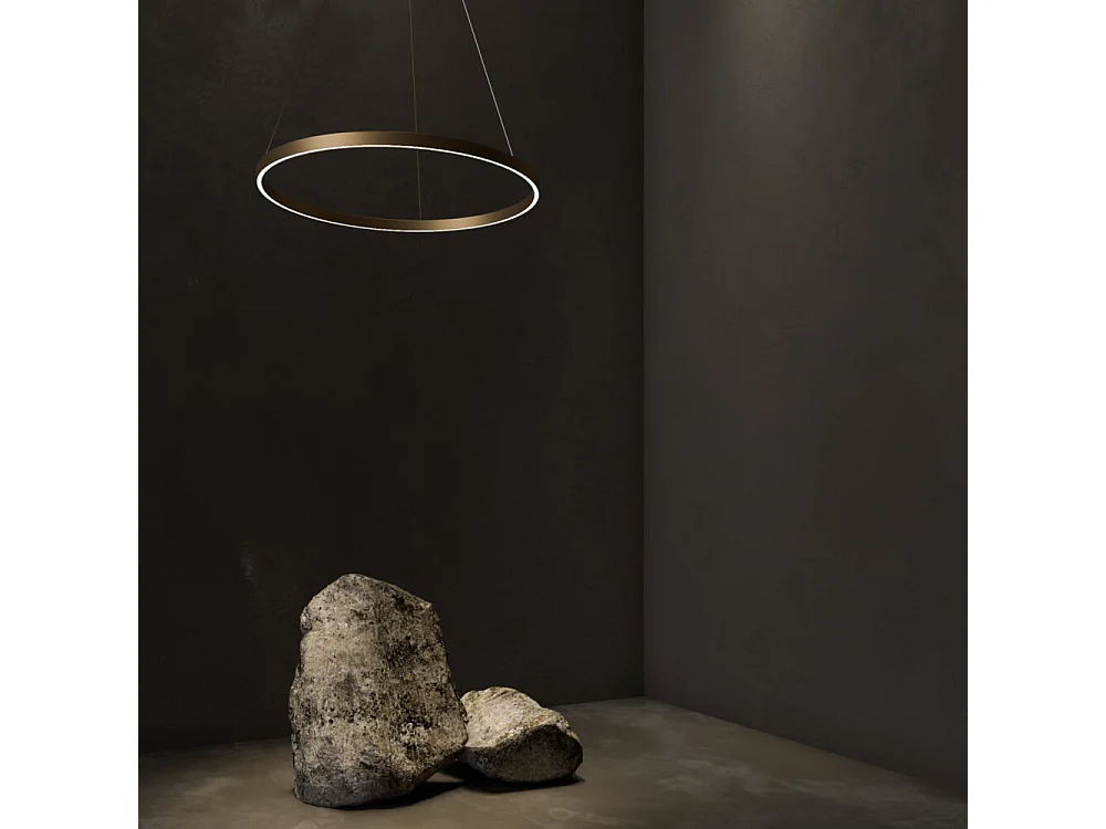 Maytoni Rim Lámpara de techo colgante con anillo de latón LED integrado con borde moderno