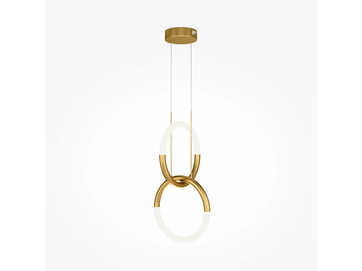 Maytoni Node Moderna lámpara de techo colgante LED integrada de 2 luces dorada 3000K