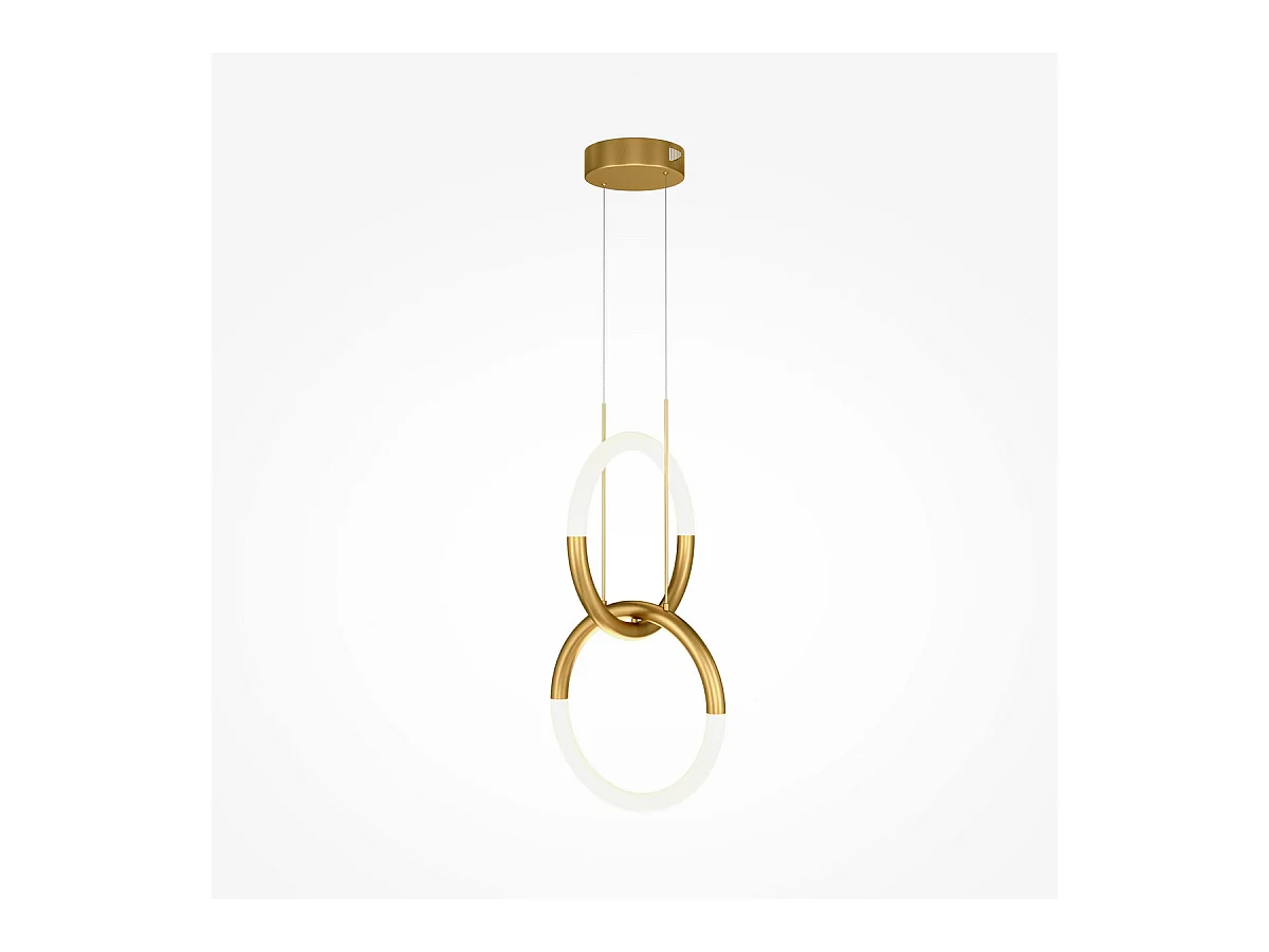 Maytoni Node Moderne 2-Licht-integrierte LED-Pendel-Deckenleuchte Gold 3000K