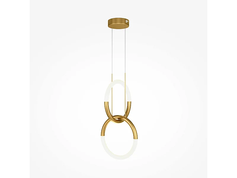 Maytoni Node Moderne 2-Licht-integrierte LED-Pendel-Deckenleuchte Gold 3000K