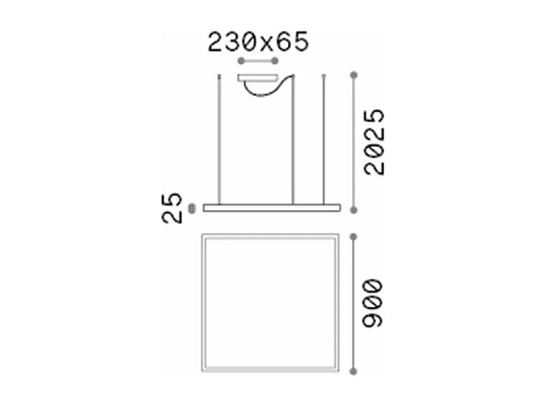 Sospensione Moderna Oracle Alluminio-Materie Plastiche Nero Led 53W K Luce