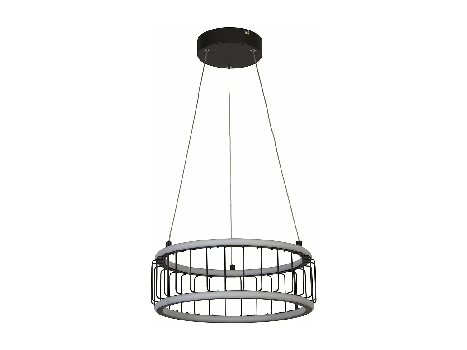 Lampadario Contemporaneo Circolo Alluminio Bianco Silicone Nero Led 40W 3000K