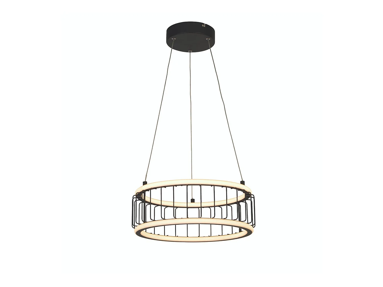 Lampadario Contemporaneo Circolo Alluminio Bianco Silicone Nero Led 40W 3000K