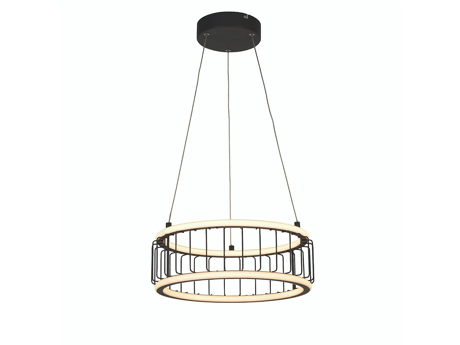 Lampadario Contemporaneo Circolo Alluminio Bianco Silicone Nero Led 40W 3000K