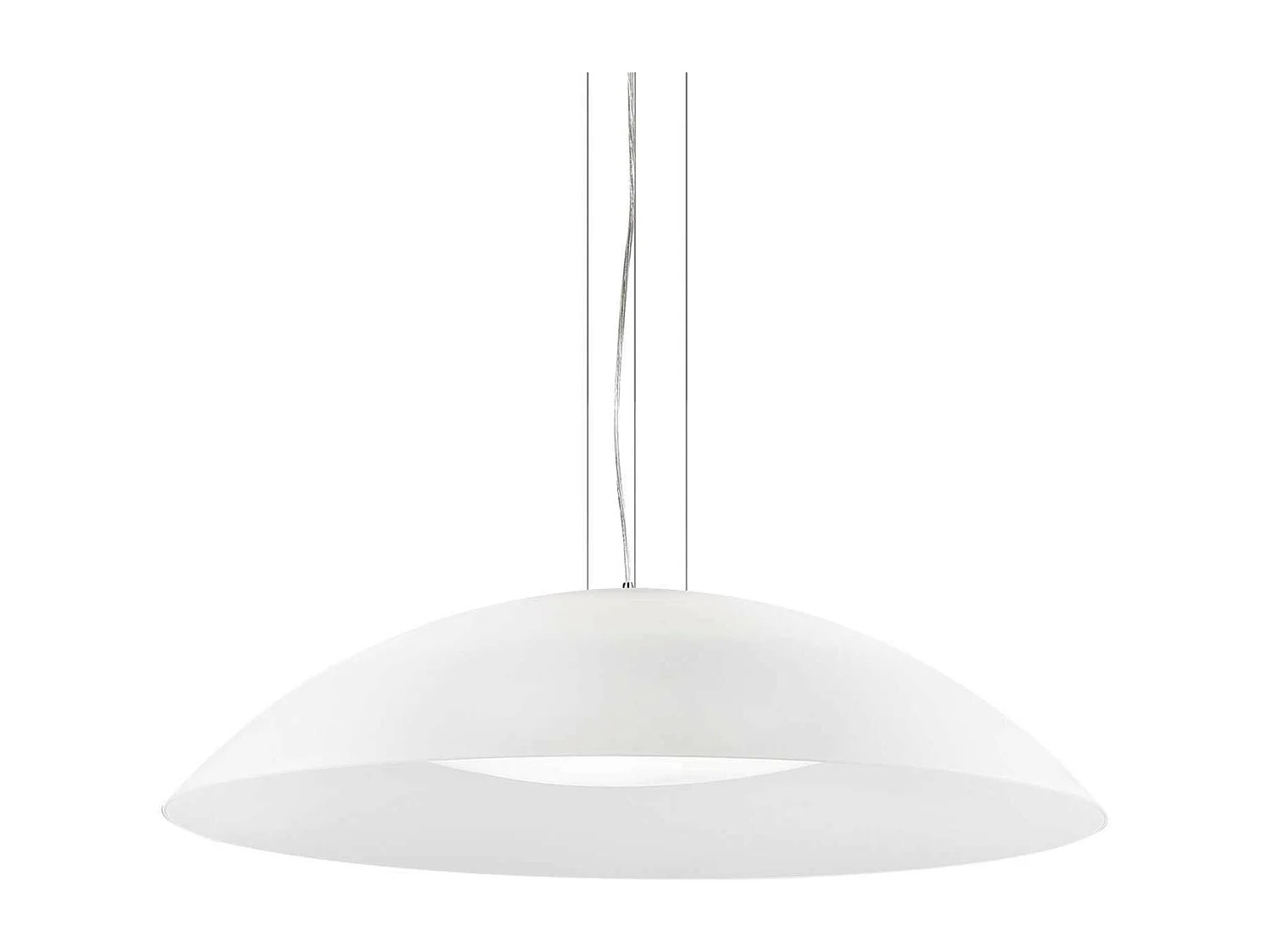 Ideal Lux Lena - Sospensione a soffitto a 3 luci grande cupola bianca, E27