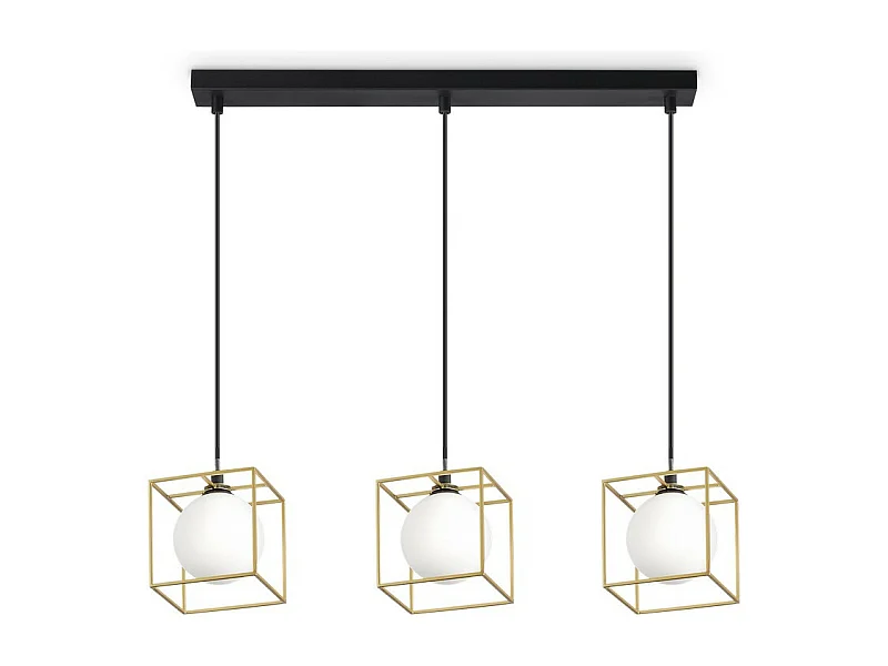 Dekorative Dreifach-Würfel-Drahtrahmen-Anhänger aus Messing, Ameise, G9