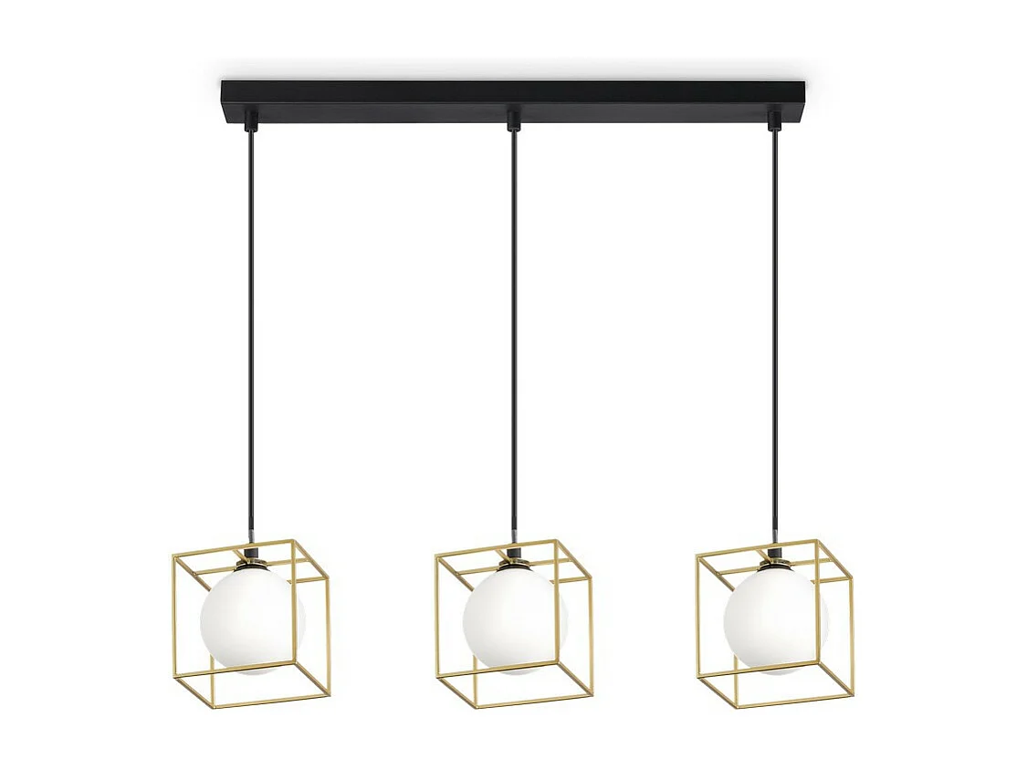 Dekorative Dreifach-Würfel-Drahtrahmen-Anhänger aus Messing, Ameise, G9