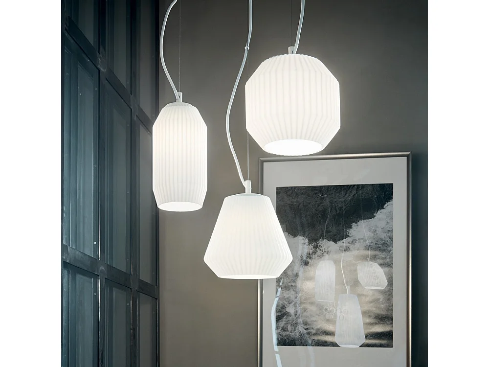 Ideal Lux Origami - Sospensione a soffitto a grappolo a 3 luci bianca