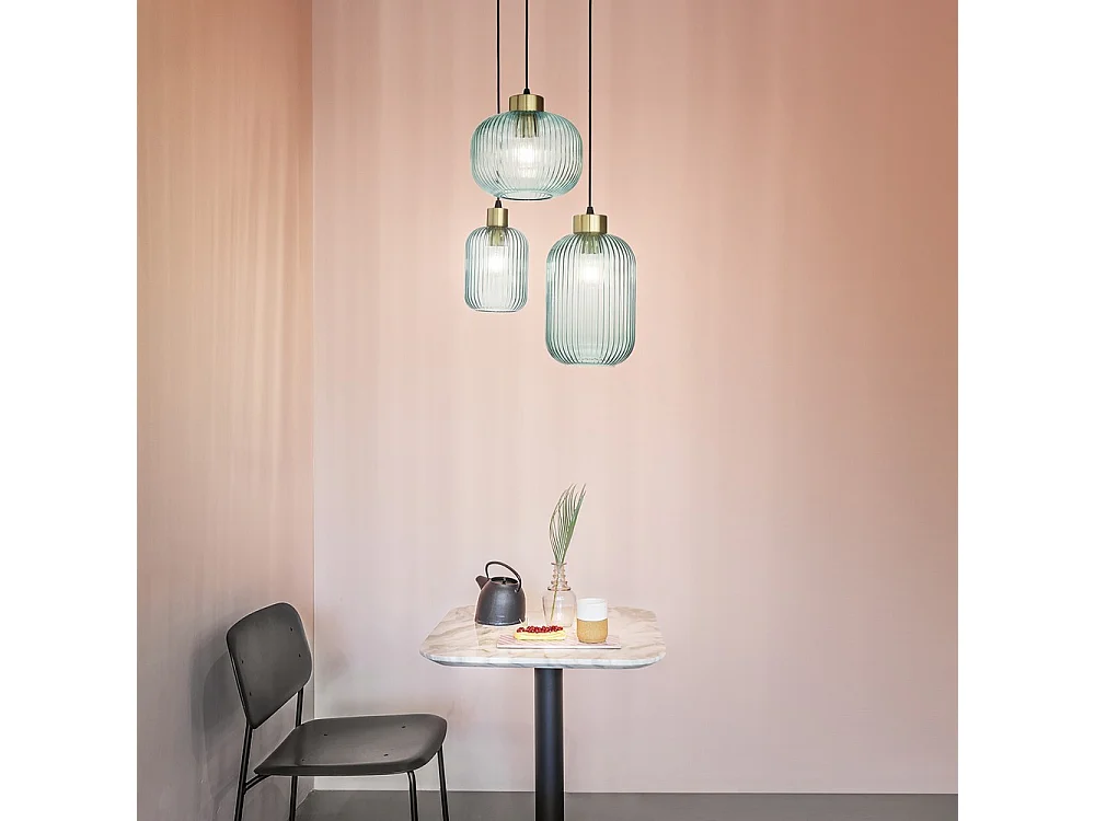 Ideal Lux MINT-1 - Lampada a sospensione da soffitto a soffitto in vetro per interni 1 verde chiaro, E27